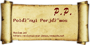 Polónyi Perjámos névjegykártya